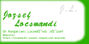 jozsef locsmandi business card